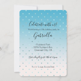 Aqua Glam Dots Ombre Inbjudningar
