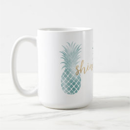 Aqua Glam Glitzy Pineapples Shine Kaffemugg