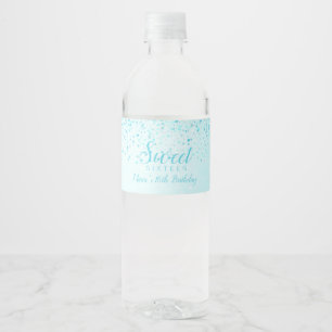 Aqua Glitter, Glam Sweet 16 Vattenflaska-etikett Vattenflaskor Etikett