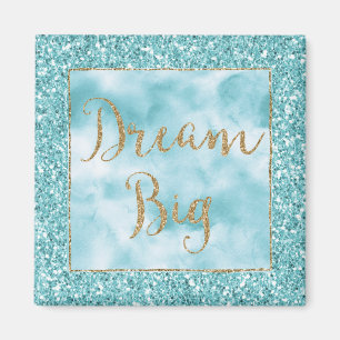 Aqua Glitter Guld Dream Magnet