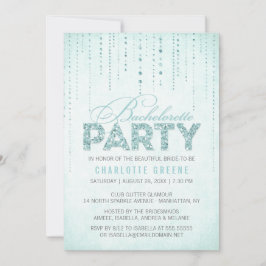 Aqua Glitter Titta på Bachelorette Party-inbjudan Inbjudningar