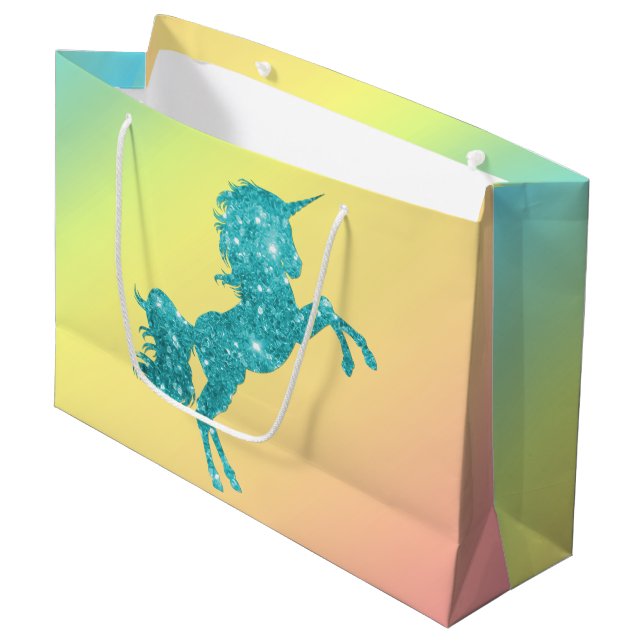 Aqua Glitter Unicorn (Framsidan Vinklad)