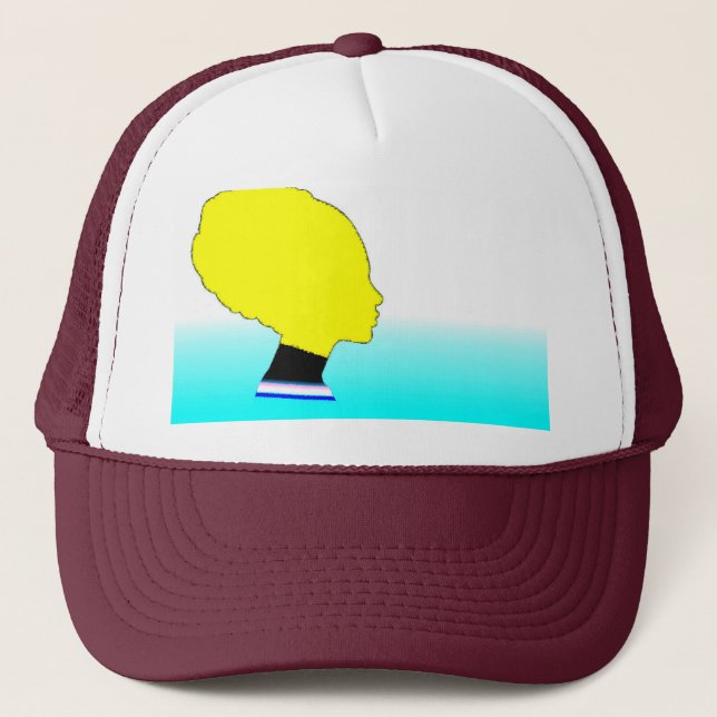 Aqua Glow Profile – Pop Art Trucker Cap Keps (Framsida)