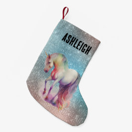 Aqua Gnistra Unicorn Namn Liten Julstrumpa