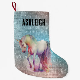 Aqua Gnistra Unicorn Namn Liten Julstrumpa