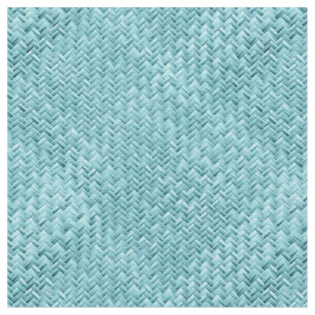 Aqua Graphic Geometric Basket Weave Mönster Tyg (Närbild)