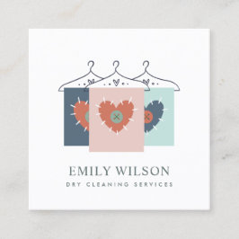 AQUA GRÅTT ORANGE  FÖRBÄTTRINGSKLOTOR DRYCLEANER FYRKANTIGT VISITKORT