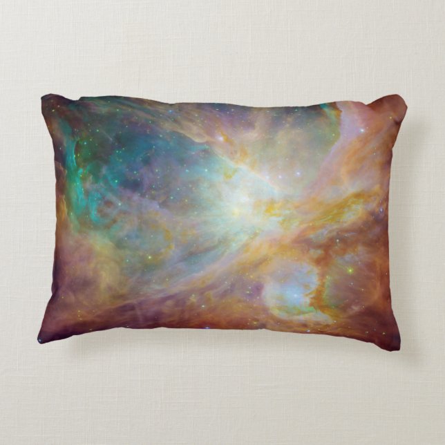 Aqua Green Orionnebulosan Prydnadskudde (Baksidan)