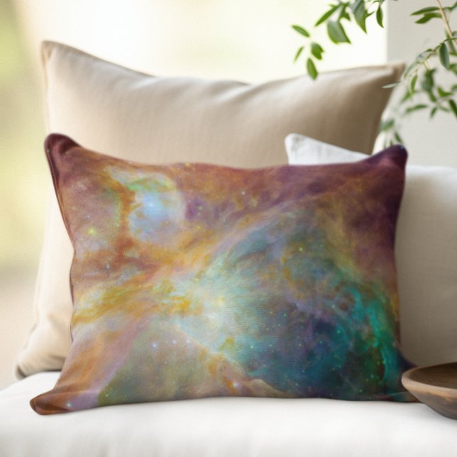 Aqua Green Orionnebulosan Prydnadskudde (Aqua Green Orion Nebula Decorative Pillow)
