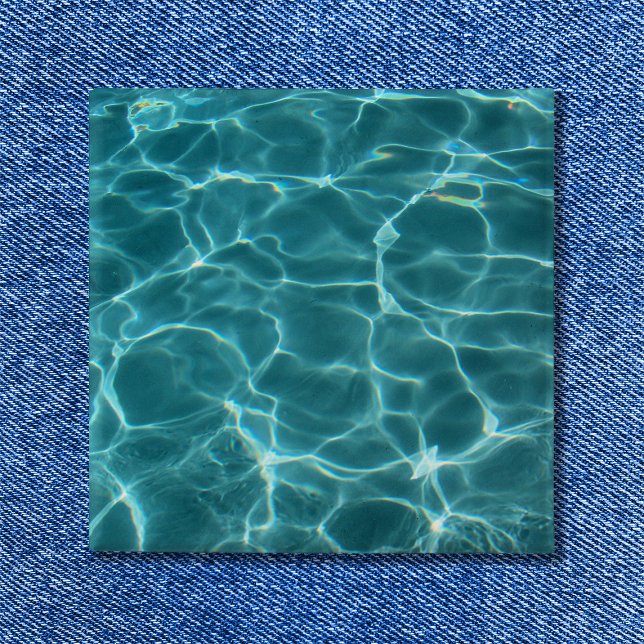 Aqua Green Simbassäng Vatten Foto Knapp (Swimming Pool Pinback Button)