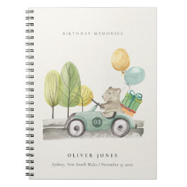 Aqua Grönt av alla ålders Födelsedagsfester Teddy Anteckningsbok