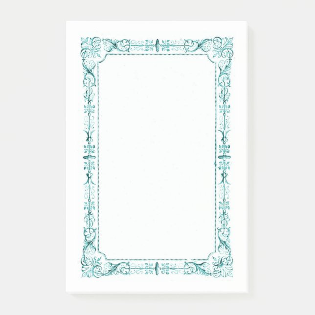 Aqua Grönt Finare Ram Post-it Block (Framsida)