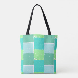 Aqua Grönt Mint färg mönster Bag Tygkasse