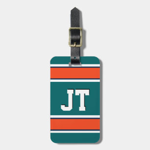 Aqua Grönt och Orange Sports Rand Monogram Bagagebricka