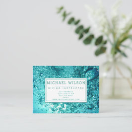 Aqua Grönt Vatten Bubbles - Dyka Instructor Visitkort