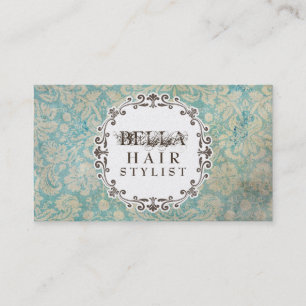AQUA Grunge Damask Hair Stylist-avtalskort Tidsbeställning Kort