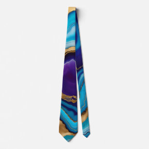 Aqua Guld Blue Lila Veins Agate Slips