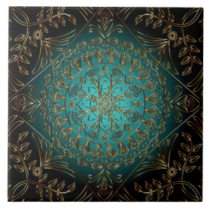 Aqua Guld Decorative Ceramic Tile Kakelplatta