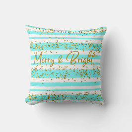 Aqua Guld Glitter Konfetti Merry & Bright Kudde