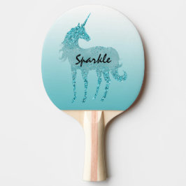 Aqua Guld Glitter Unicorn Pingisracket