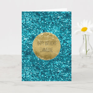 Aqua Guld Glitzy Glitter (Sjöjungfrun inspirerad) Kort