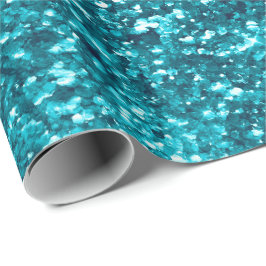 Aqua Guld Glitzy Glitter (Sjöjungfrun inspirerad) Presentpapper