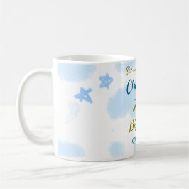 Aqua guld hon är på molnet nio baby shower moln kaffemugg