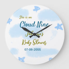 Aqua guld hon är på molnet nio baby shower moln stor klocka