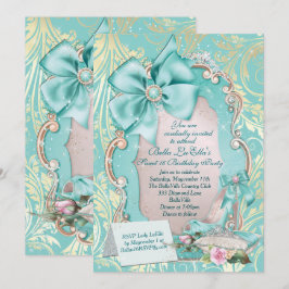 Aqua & Guld Princess Sweet 16:e inbjudan