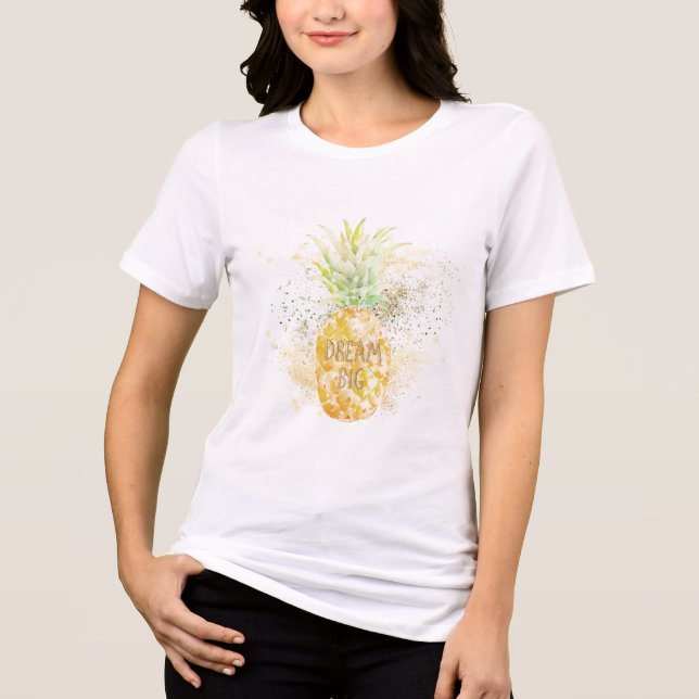 Aqua Gult Pineapple Guld Dream T Shirt (Framsida)