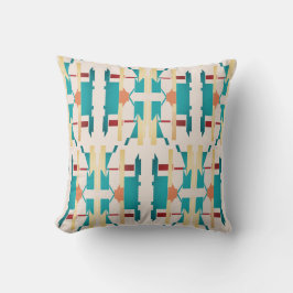 Aqua Gult Red Beige Southwest look Large Mosaic Kudde