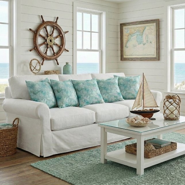 Aqua havskristaller Kastkudde Kudde (Skapare uppladdad)