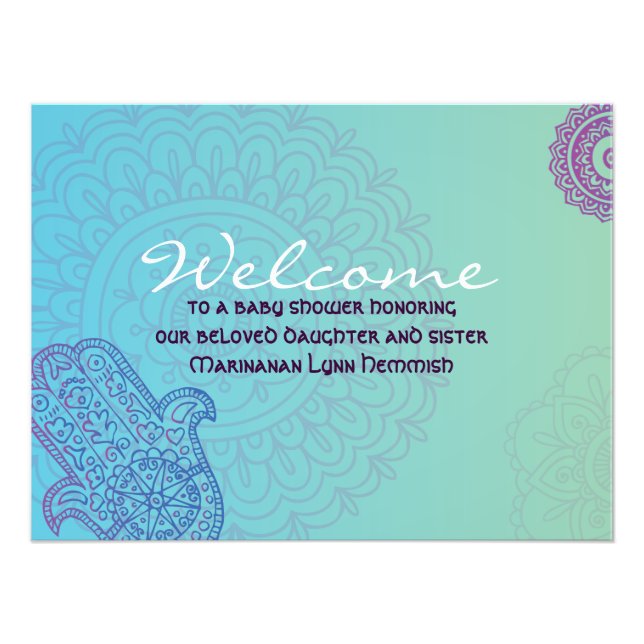 Aqua HEMSA HAND of GOD Baby Naming Investigation Fototryck (Framsidan)