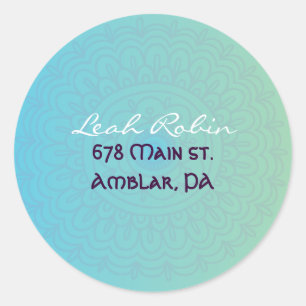 Aqua HEMSA HAND of GOD Bat mitzvah Sticker Seal Runt Klistermärke