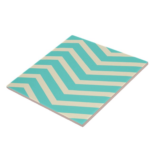 Aqua Herringbone Mönster Kakelplatta (Sidan)