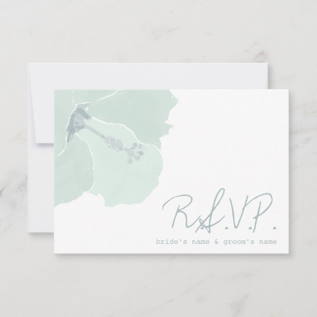 Aqua Hibiscus Flower Tropical Beach Wedding OSA (Framsida)