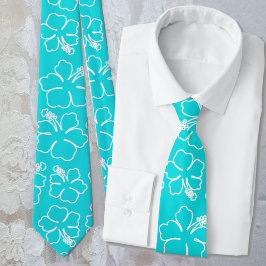 Aqua Hibiscus Kontur Mönster Bröllop Slip Slips