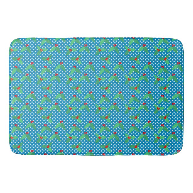 Aqua Holly Lämnar jultomten Large Bath Mat Badrumsmatta (Framsidan)