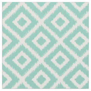 Aqua Ikat Diamonds Tyg