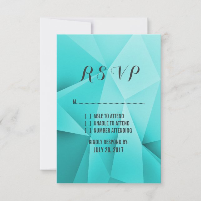 Aqua Jewel Tones Bröllop OSA Card (Framsida)