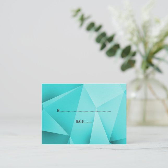 Aqua Jewel Tones Bröllop Place Cards Placeringskort (Stående Fram)