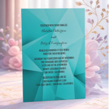 Aqua Jewel Tones bröllopsinbjudan