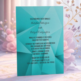 Aqua Jewel Tones bröllopsinbjudan Inbjudningar