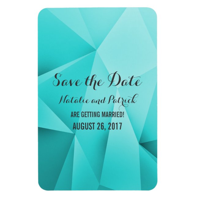 Aqua Jewel Tones Save Date Flexi Magnet (Vertikal)