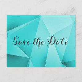Aqua Jewel Tones Save Date Postcard Meddelande Vykort