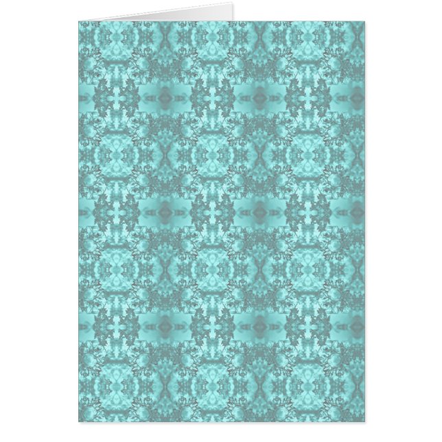 Aqua kaleidoscope-anteckningskort OBS kort (Framsidan)