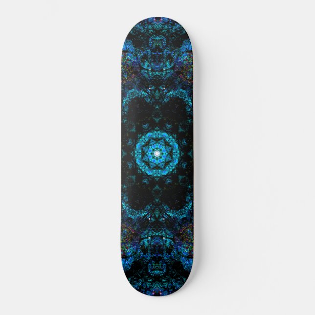 Aqua Kaleidoscope Effect Mini Skateboard Bräda 18,5 Cm (Framsida)