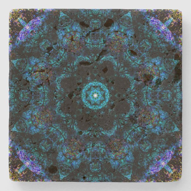 Aqua Kaleidoscope Effect Stenunderlägg (Framsidan)