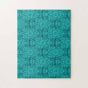 Aqua kaleidoskop vatten geometrisk abstrakt art pussel