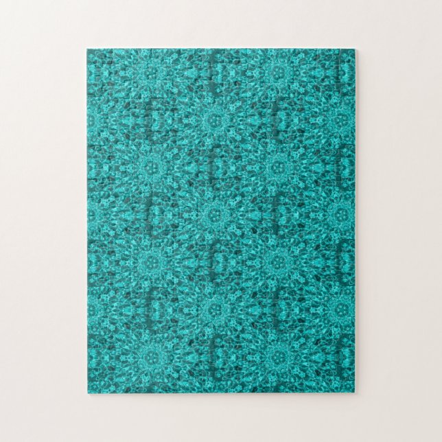 Aqua kaleidoskop vatten geometrisk abstrakt art pussel (Vertikal)